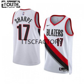 Dres Portland Trail Blazers Shaedon Sharpe 17 Nike 2022-23 Association Edition Bijela Swingman - Dječji